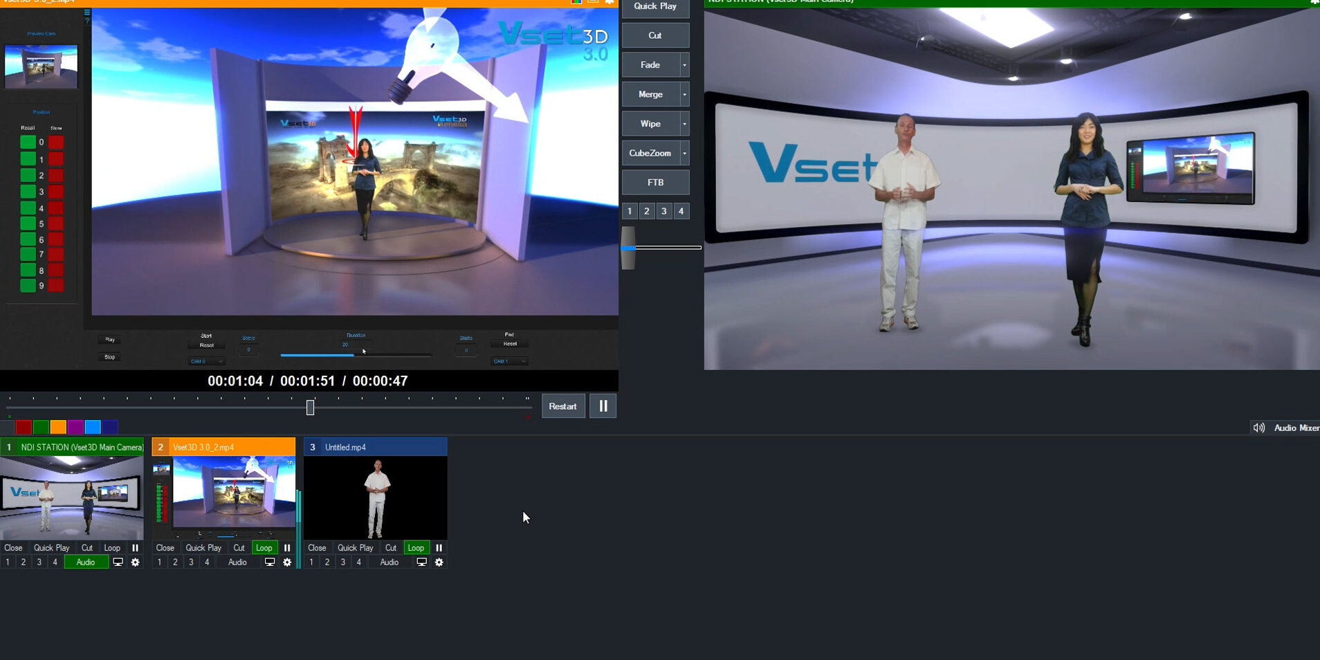 vmix virtual Set | Vset3D Virtual studio Software