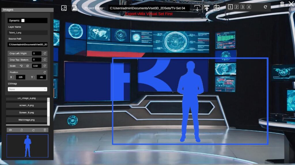 vMix virtual Set TV Set 04 | Vset3D | AI video and Virtual production