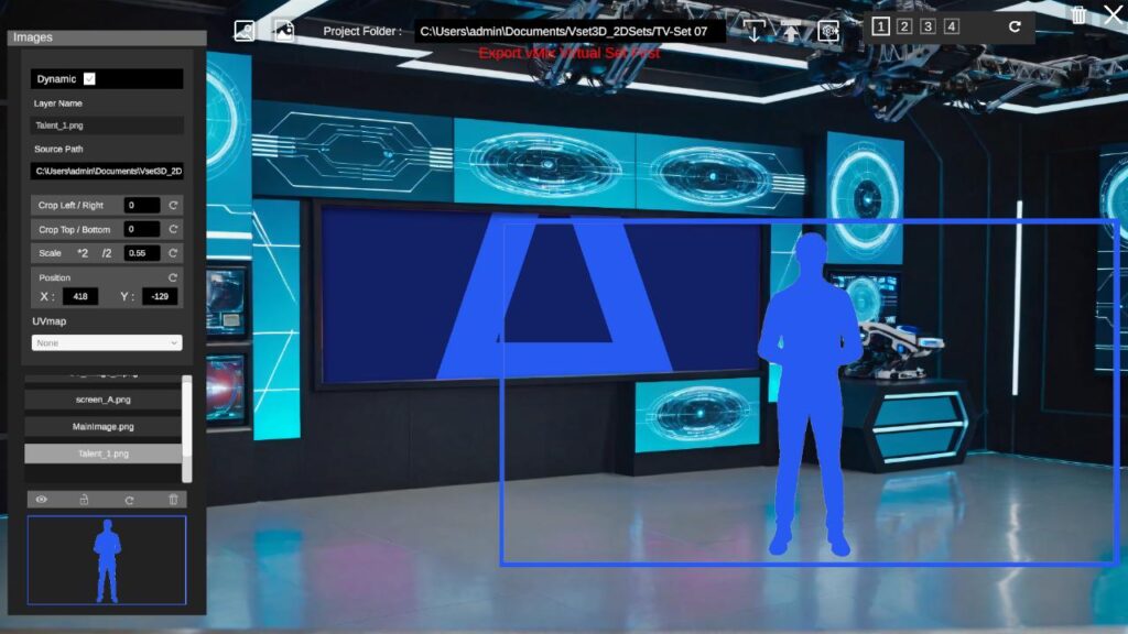 vMix virtual Set TV Set 07 | Vset3D | AI video and Virtual production